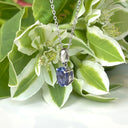 Silver Solitaire Oval Cut Tanzanite Pendant