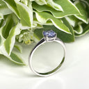 Silver Petite Solitaire Round Cut Tanzanite Ring