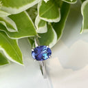 Silver Solitaire Oval Cut Tanzanite Ring