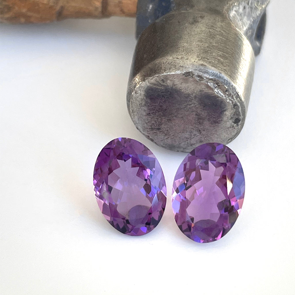 Amethyst - Purple Oval Cut Pair - 9.78ct