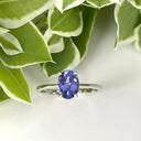 Silver Solitaire Oval Cut Tanzanite Ring