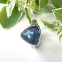 Silver Trilliant Cut Cabochon Tanzanite Silver Ring