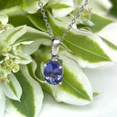 Silver Solitaire Oval Cut Tanzanite Pendant