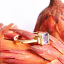 Luminous Square Cut Tanzanite 18ct Yellow Gold Ring