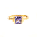 Luminous Square Cut Tanzanite 18ct Yellow Gold Ring