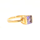 Luminous Square Cut Tanzanite 18ct Yellow Gold Ring