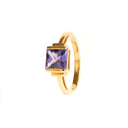 Luminous Square Cut Tanzanite 18ct Yellow Gold Ring