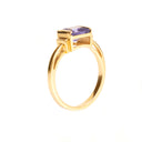Luminous Square Cut Tanzanite 18ct Yellow Gold Ring
