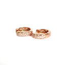 Luscious Double Band Half Eternity White Diamond Rose Gold Huggie Earrings