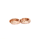 Luscious Double Band Half Eternity White Diamond Rose Gold Huggie Earrings