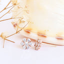 Luscious Floral Inspired Cluster White Diamond Rose Gold Earrings