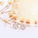 Luscious Floral Inspired Cluster White Diamond Rose Gold Earrings