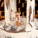 Luscious Rose Gold Diamond Halo and Band Tsavorite Ring