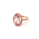 Lusciously Lovely Morganite and Pink Sapphire Oval Ring