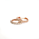 Luxurious Half Eternity White Diamond Rose Gold Huggie Earrings