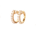 Luxurious Half Eternity White Diamond Yellow Gold Huggie Earrings