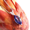 Magnificent Marquise Cut Tanzanite Split Bale White Gold Pendant