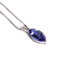 Magnificent Marquise Cut Tanzanite Split Bale White Gold Pendant