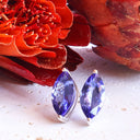 Magnificent Marquise Cut Tanzanite White Gold Earrings