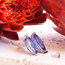 Magnificent Marquise Cut Tanzanite White Gold Earrings