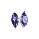 Magnificent Marquise Cut Tanzanite White Gold Earrings