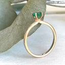 Majestic Raised Four Claw Rose Gold Emerald Ring