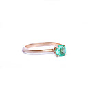 Majestic Raised Four Claw Rose Gold Emerald Ring