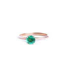 Majestic Raised Four Claw Rose Gold Emerald Ring