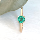 Majestic Raised Four Claw Rose Gold Emerald Ring
