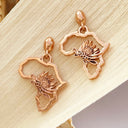 Protea Africa Rose Gold Drop Earrings