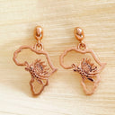 Protea Africa Rose Gold Drop Earrings