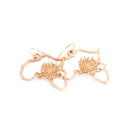 Map of Africa Rose Gold Protea Drop Earrings