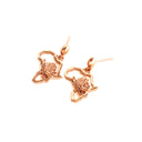 Map of Africa Rose Gold Protea Drop Earrings