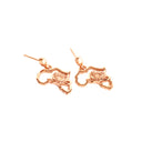 Map of Africa Rose Gold Protea Drop Earrings