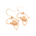 Map of Africa Rose Gold Protea Drop Earrings