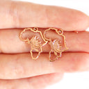 Map of Africa Rose Gold Protea Drop Earrings