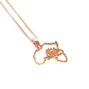 Map of Africa Rose Gold Protea Pendant