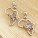 Protea Africa White Gold Drop Earrings