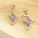 Protea Africa White Gold Drop Earrings