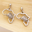 Protea Africa White Gold Drop Earrings