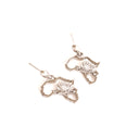 Map of Africa Silver Protea Drop Earrings
