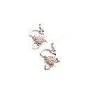 Map of Africa Silver Protea Drop Earrings