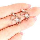 Map of Africa Silver Protea Drop Earrings