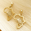 Protea Africa Yellow Gold Drop Earrings