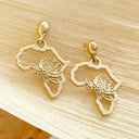 Protea Africa Yellow Gold Drop Earrings