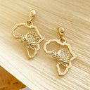 Protea Africa Yellow Gold Drop Earrings