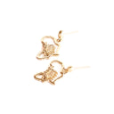 Map of Africa Yellow Gold Protea Drop Earrings