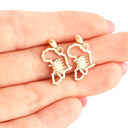 Map of Africa Yellow Gold Protea Drop Earrings