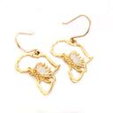 Map of Africa Yellow Gold and White Gold Plated Protea Drop Earrings