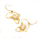 Map of Africa Yellow Gold and White Gold Plated Protea Drop Earrings